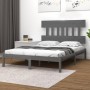 Estructura de cama de madera maciza de pino gris 200x200 cm de vidaXL, Camas y somieres - Ref: Foro24-3104760, Precio: 158,69...
