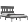 Estructura de cama de madera maciza de pino gris 200x200 cm de vidaXL, Camas y somieres - Ref: Foro24-3104760, Precio: 158,69...