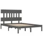 Solid gray pine wood bed frame 200x200 cm by vidaXL, Beds and slatted bases - Ref: Foro24-3104760, Price: 156,76 €, Discount: %