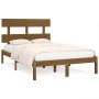 Estructura de cama madera maciza marrón miel 140x1