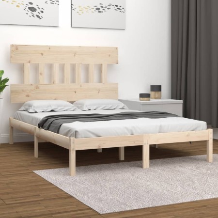 Solid wood bed frame 120x200 cm by vidaXL, Beds and slatted bases - Ref: Foro24-3104733, Price: 106,56 €, Discount: %
