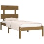 Honey brown solid wood bed frame 100x200 cm by vidaXL, Beds and slatted bases - Ref: Foro24-3104666, Price: 98,14 €, Discount: %