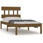 Estructura de cama madera maciza marrón miel 100x200 cm de vidaXL, Camas y somieres - Ref: Foro24-3104731, Precio: 98,52 €, D...