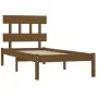 Estructura de cama madera maciza marrón miel 100x200 cm de vidaXL, Camas y somieres - Ref: Foro24-3104731, Precio: 98,52 €, D...