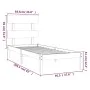 Solid pine wood bed frame 90x200 cm by vidaXL, Beds and slatted bases - Ref: Foro24-3104658, Price: 77,22 €, Discount: %