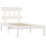 Estructura de cama madera maciza de pino blanco 100x200 cm