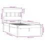 Massives Bettgestell aus weißem Kiefernholz, 100 x 200 cm von vidaXL, Betten und Lattenroste - Ref: Foro24-3104729, Preis: 89...