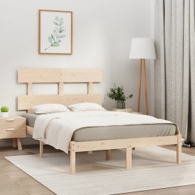 Estructura de cama madera maciza de pino 120x200 cm de vidaXL, Camas y somieres - Ref: Foro24-3104668, Precio: 105,67 €, Desc...