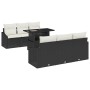 Conjunto de sofá de jardín 7 pcs Negro y crema 100 x 55 x 73 cm