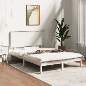 White solid pine wood bed frame 140x190 cm by vidaXL, Beds and slatted bases - Ref: Foro24-3104784, Price: 139,07 €, Discount: %