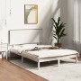 Weißer Bettrahmen aus massivem Kiefernholz, 140 x 190 cm von vidaXL, Betten und Lattenroste - Ref: Foro24-3104784, Preis: 139...