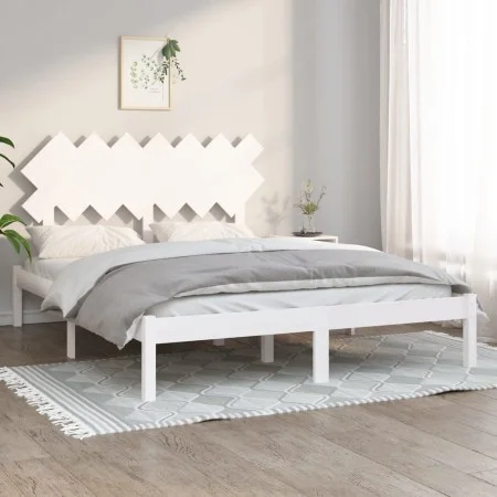 Estructura de cama madera maciza blanco 140x200 cm de vidaXL, Camas y somieres - Ref: Foro24-3104869, Precio: 121,08 €, Descu...
