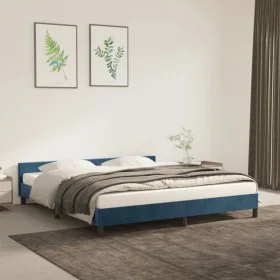 Dunkelblauer Samtbettrahmen mit Kopfteil 180x200 cm von vidaXL, Betten und Lattenroste - Ref: Foro24-347589, Preis: 125,59 €,...