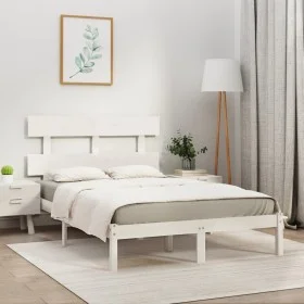 Weißer Massivholzbettrahmen Supe King 180x200 cm von vidaXL, Betten und Lattenroste - Ref: Foro24-3104689, Preis: 135,56 €, R...