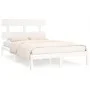 White solid wood bed frame Supe King 180x200 cm by vidaXL, Beds and slatted bases - Ref: Foro24-3104689, Price: 135,57 €, Dis...