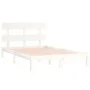 White solid wood bed frame Supe King 180x200 cm by vidaXL, Beds and slatted bases - Ref: Foro24-3104689, Price: 135,57 €, Dis...