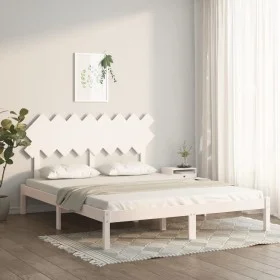 Solid white pine wood bed frame 160x200 cm by vidaXL, Beds and slatted bases - Ref: Foro24-3104879, Price: 126,87 €, Discount: %
