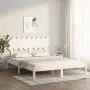 Estructura de cama de madera maciza de pino blanca 160x200 cm de vidaXL, Camas y somieres - Ref: Foro24-3104879, Precio: 127,...