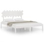 Estructura de cama de madera maciza de pino blanca 160x200 cm de vidaXL, Camas y somieres - Ref: Foro24-3104879, Precio: 130,...