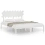 Estructura de cama de madera maciza de pino blanca 160x200 cm de vidaXL, Camas y somieres - Ref: Foro24-3104879, Precio: 127,...