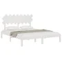 Estructura de cama de madera maciza de pino blanca 160x200 cm de vidaXL, Camas y somieres - Ref: Foro24-3104879, Precio: 127,...