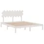 Estructura de cama de madera maciza de pino blanca 160x200 cm de vidaXL, Camas y somieres - Ref: Foro24-3104879, Precio: 127,...