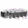 Set comedor de jardín con cojines 13 pzas ratán sintético beige