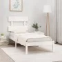 Estructura de cama madera maciza de pino blanco 100x200 cm de vidaXL, Camas y somieres - Ref: Foro24-3104664, Precio: 87,23 €...
