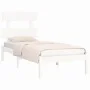 Estructura de cama madera maciza de pino blanco 100x200 cm de vidaXL, Camas y somieres - Ref: Foro24-3104664, Precio: 87,23 €...