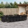 Set de muebles jardín 17 pzas con cojines ratán sintético negro