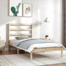 Solid pine wood bed frame 90x200 cm by vidaXL, Beds and slatted bases - Ref: Foro24-3104918, Price: 76,91 €, Discount: %