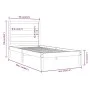 Solid pine wood bed frame 90x200 cm by vidaXL, Beds and slatted bases - Ref: Foro24-3104918, Price: 76,91 €, Discount: %