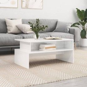 Glossy white engineered wood coffee table 90x55x42.5 cm by vidaXL, Coffee table - Ref: Foro24-834282, Price: 55,39 €, Discoun...