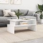Glänzend weißer Couchtisch aus Holzwerkstoff, 90 x 55 x 42,5 cm von vidaXL, Couchtisch - Ref: Foro24-834282, Preis: 55,39 €, ...