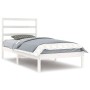 Solid white pine wood bed frame 90x200 cm by vidaXL, Beds and slatted bases - Ref: Foro24-3104919, Price: 86,35 €, Discount: %