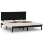 Solid black pine wood bed frame 200x200 cm by vidaXL, Beds and slatted bases - Ref: Foro24-3104827, Price: 171,64 €, Discount: %