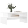 Glänzend weißer Couchtisch aus Holzwerkstoff, 90 x 55 x 42,5 cm von vidaXL, Couchtisch - Ref: Foro24-834282, Preis: 55,39 €, ...