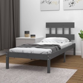 Estructura de cama madera maciza de pino gris 90x2