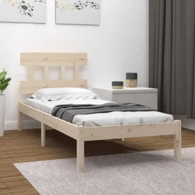 Solid wood single bed frame 90x200 cm by vidaXL, Beds and slatted bases - Ref: Foro24-3104723, Price: 78,27 €, Discount: %
