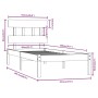Solid wood single bed frame 90x200 cm by vidaXL, Beds and slatted bases - Ref: Foro24-3104723, Price: 81,49 €, Discount: %