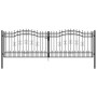Black coated steel spear point fence gate 406x173 cm by vidaXL, garden gates - Ref: Foro24-151101, Price: 542,36 €, Discount: %