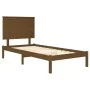 Solid pine wood bed frame honey brown 100x200 cm by vidaXL, Beds and slatted bases - Ref: Foro24-3104796, Price: 114,24 €, Di...