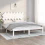 Weißer Doppelbettrahmen aus Massivholz, 140 x 190 cm von vidaXL, Betten und Lattenroste - Ref: Foro24-3104849, Preis: 125,16 ...