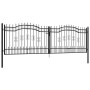 Black coated steel spear point fence gate 406x173 cm by vidaXL, garden gates - Ref: Foro24-151101, Price: 542,36 €, Discount: %
