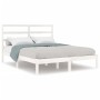 White solid pine wood bed frame 140x190 cm by vidaXL, Beds and slatted bases - Ref: Foro24-3104914, Price: 115,49 €, Discount: %