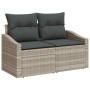 Conjunto de sofá de jardín 7 pcs Gris claro 100 x 55 x 73 cm