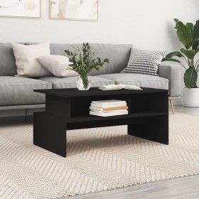 Mesa de centro madera de ingeniería negro 90x55x42,5 cm