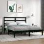 Estructura de cama de madera maciza de pino negra 140x190 cm de vidaXL, Camas y somieres - Ref: Foro24-3104917, Precio: 149,9...