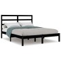Estructura de cama de madera maciza de pino negra 140x190 cm de vidaXL, Camas y somieres - Ref: Foro24-3104917, Precio: 151,77 €