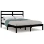Estructura de cama de madera maciza de pino negra 140x190 cm de vidaXL, Camas y somieres - Ref: Foro24-3104917, Precio: 149,9...